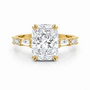 Cushion Baguette Engagement Ring