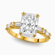 Cushion Baguette Engagement Ring