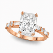 Cushion Baguette Engagement Ring