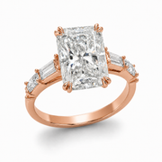 Cushion Baguette Engagement Ring