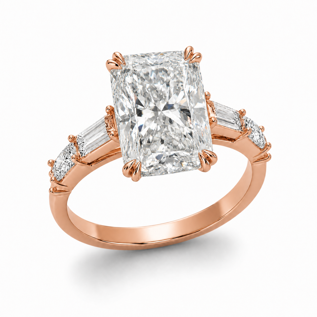 Cushion Baguette Engagement Ring