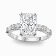 Cushion Baguette Engagement Ring