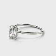 Oval with Hidden Halo Engagement Ring