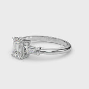 Baguette 3-Stone Emerald Cut Engagement Ring